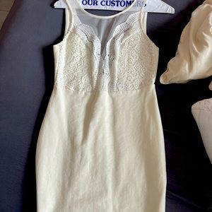 White cocktail dress with lace perfect condition size S